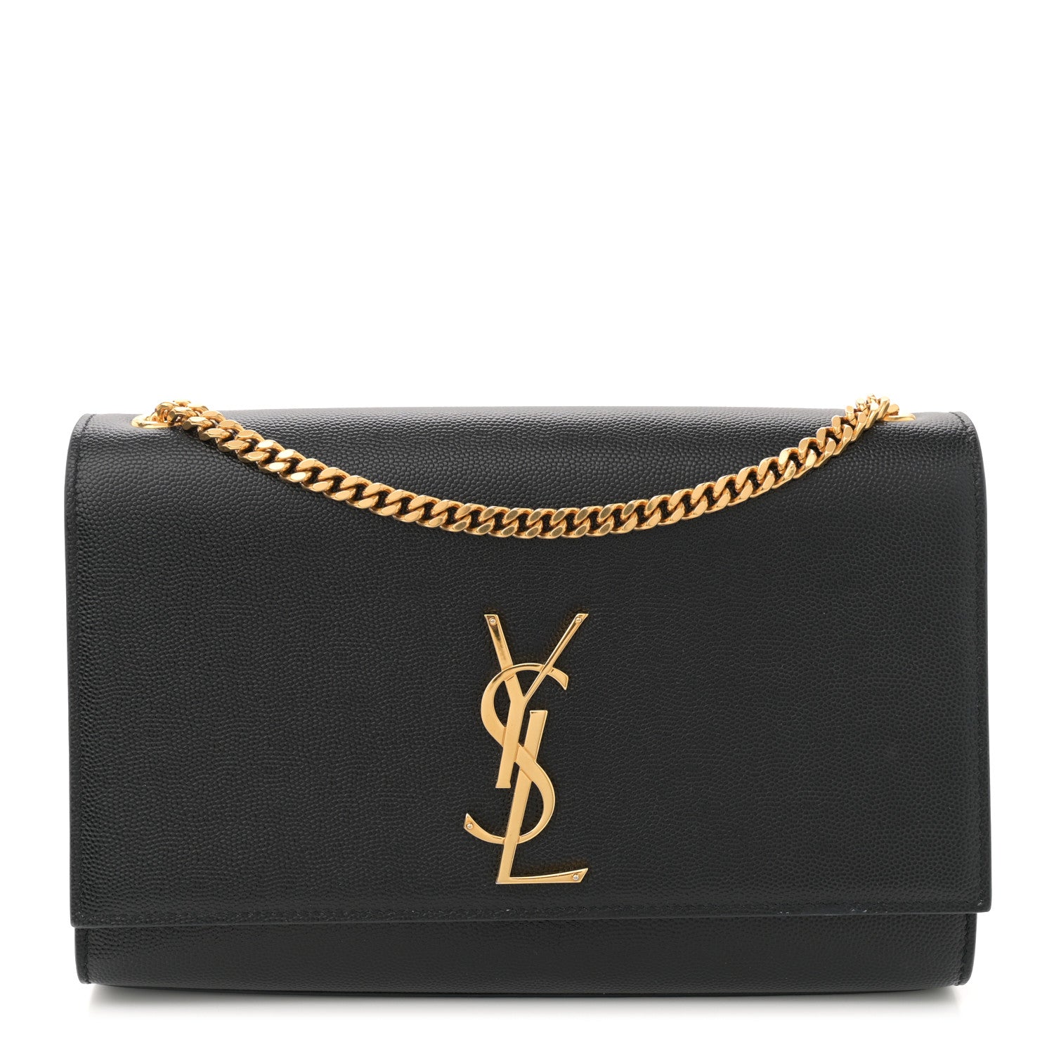 Grain De Poudre Medium Classic Monogram Kate Satchel Black