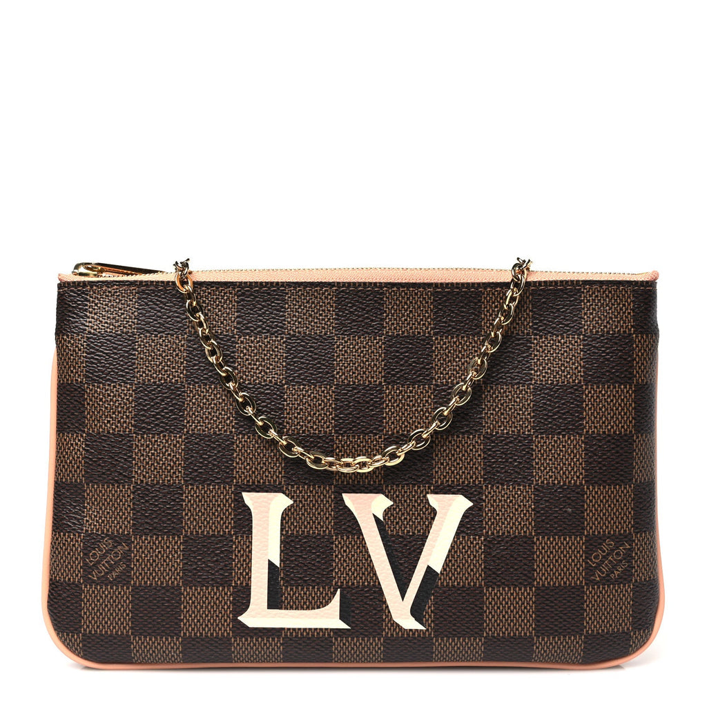 Damier Ebene Double Zip Pochette
