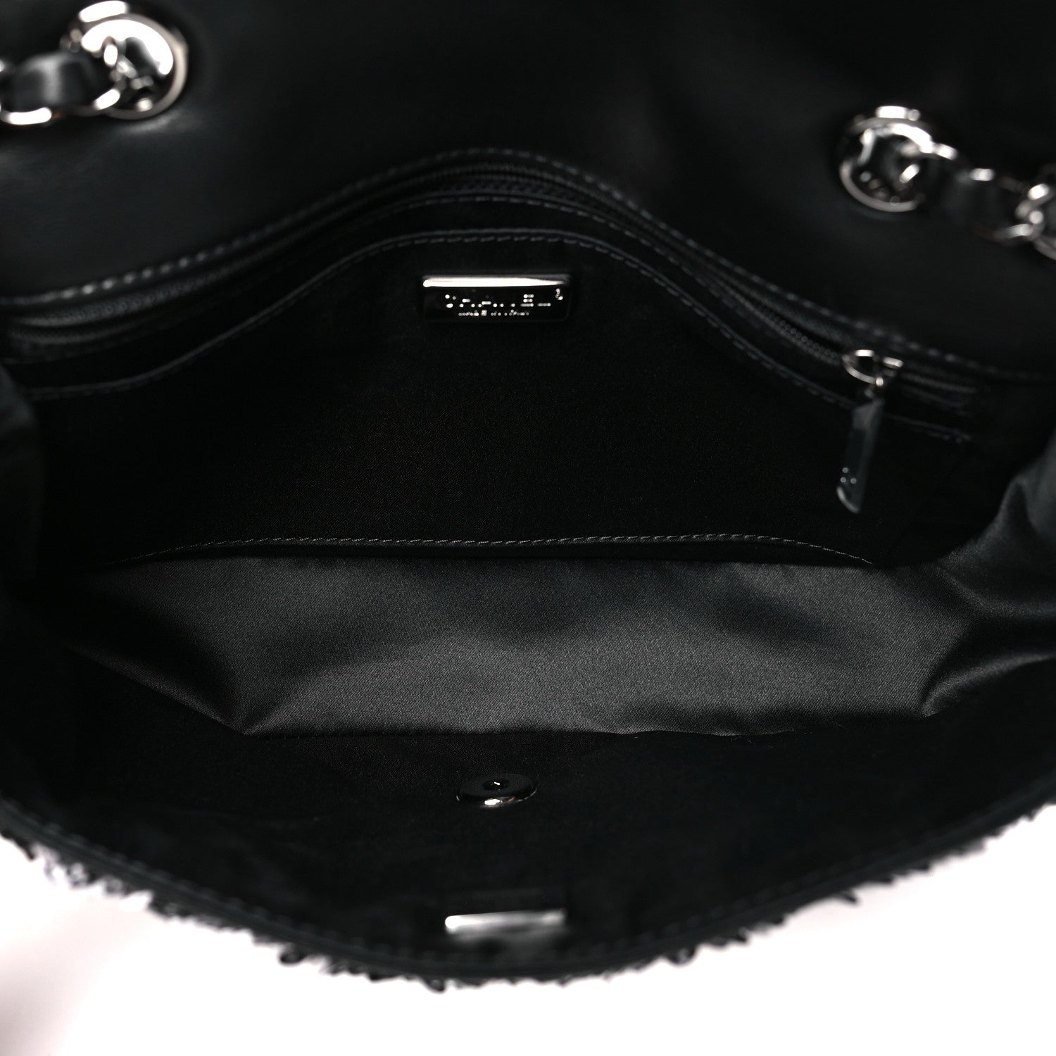 Sequin Medium Single Flap Silver Black Multicolor