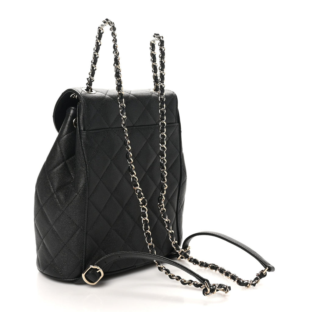 Caviar Quilted Backpack Bag Black