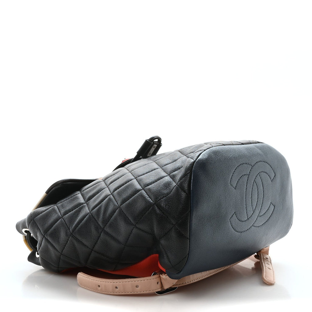 Lambskin Quilted Small Cuba Urban Spirit Backpack Black