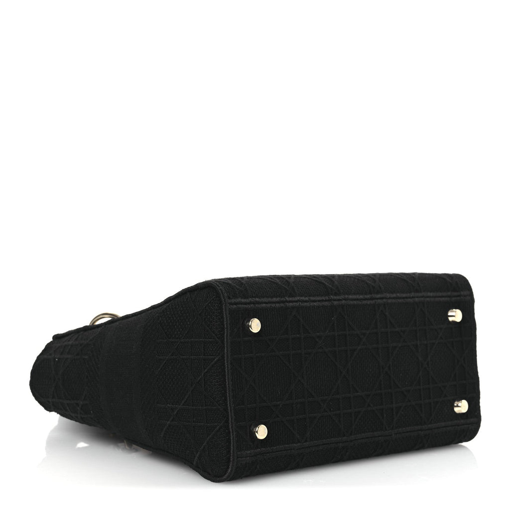 Canvas Embroidered Cannage Medium Lady D-Lite Black
