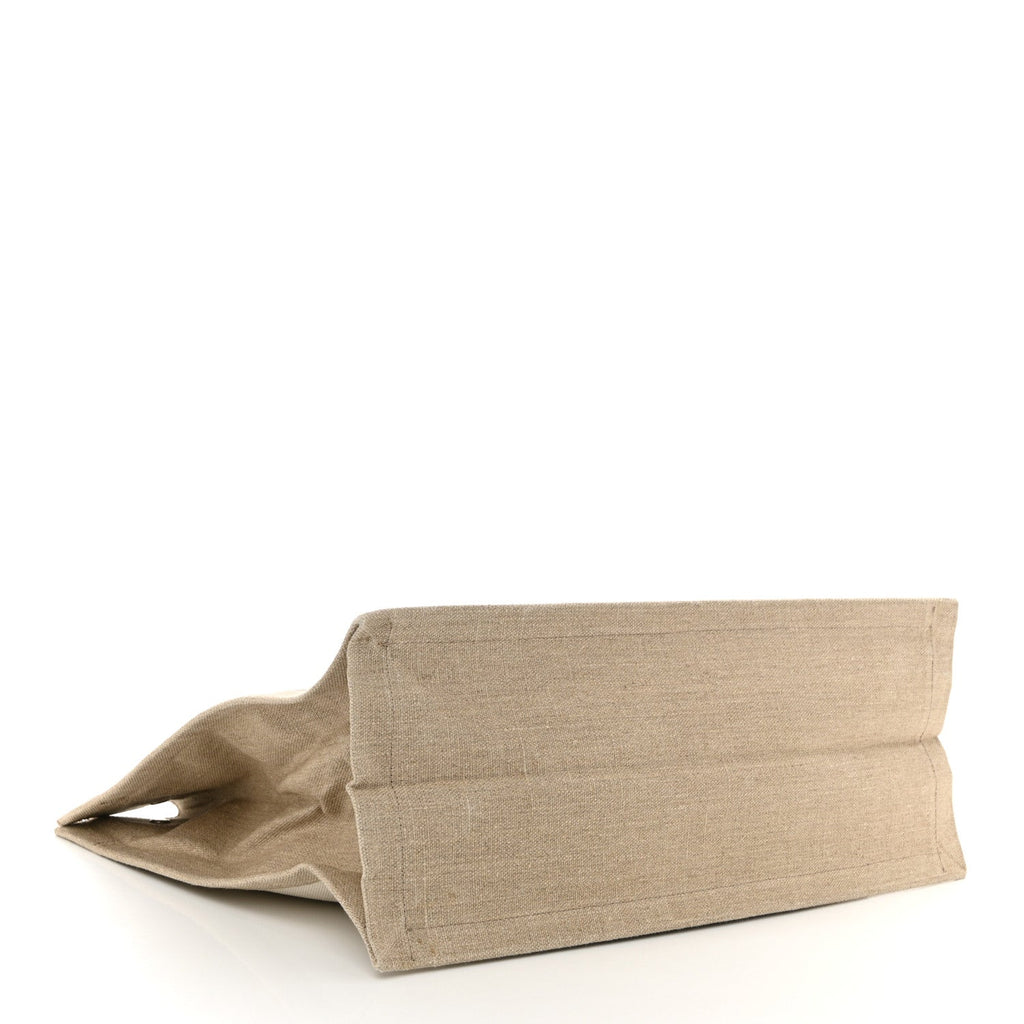 Linen Calfskin Rive Gauche Tote Optic White