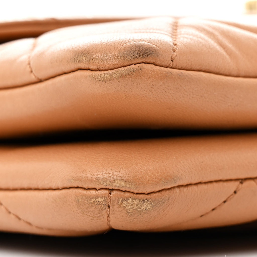 Lambskin Quilted Medium Trendy CC Flap Beige