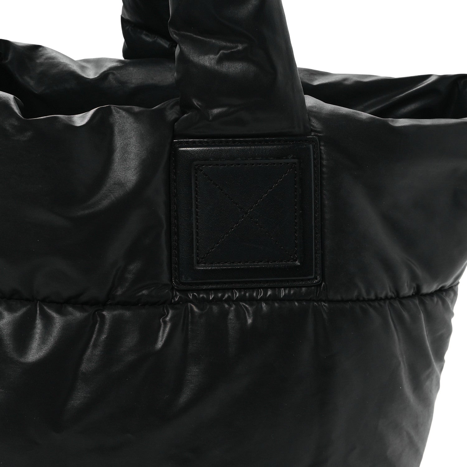 Nylon Quilted Coco Cocoon Reversible Tote Black