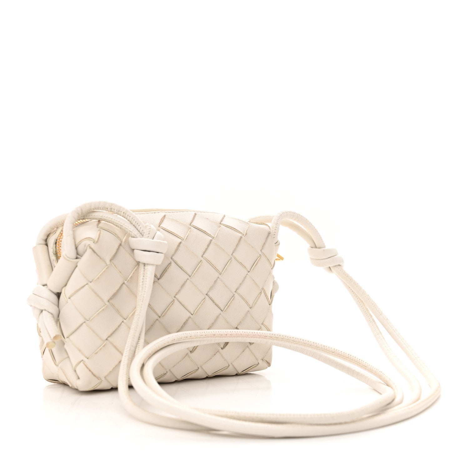 Nappa Intrecciato Candy Loop Camera Bag White