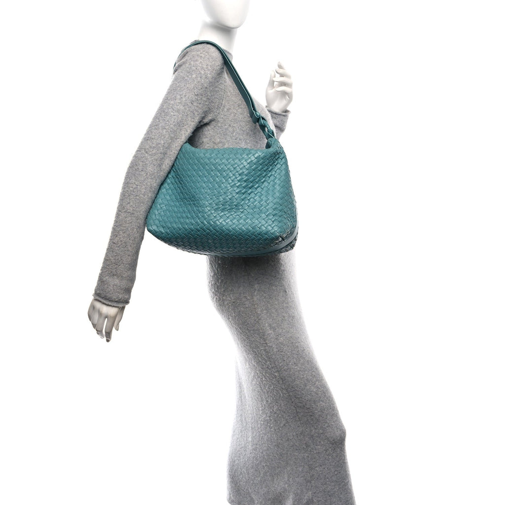 Nappa Intrecciato Pyramid Hobo Linoleum