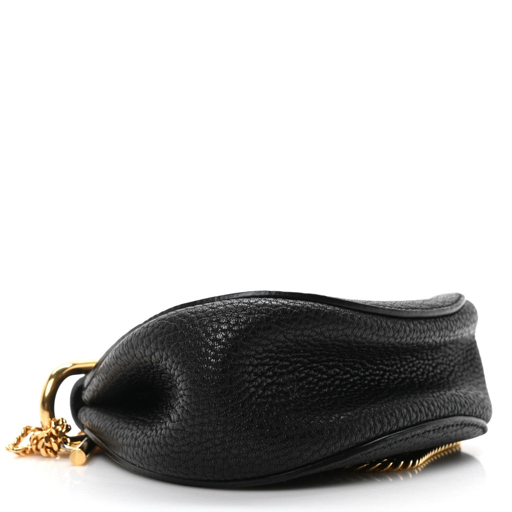 Grained Lambskin Nano Drew Shoulder Bag Black