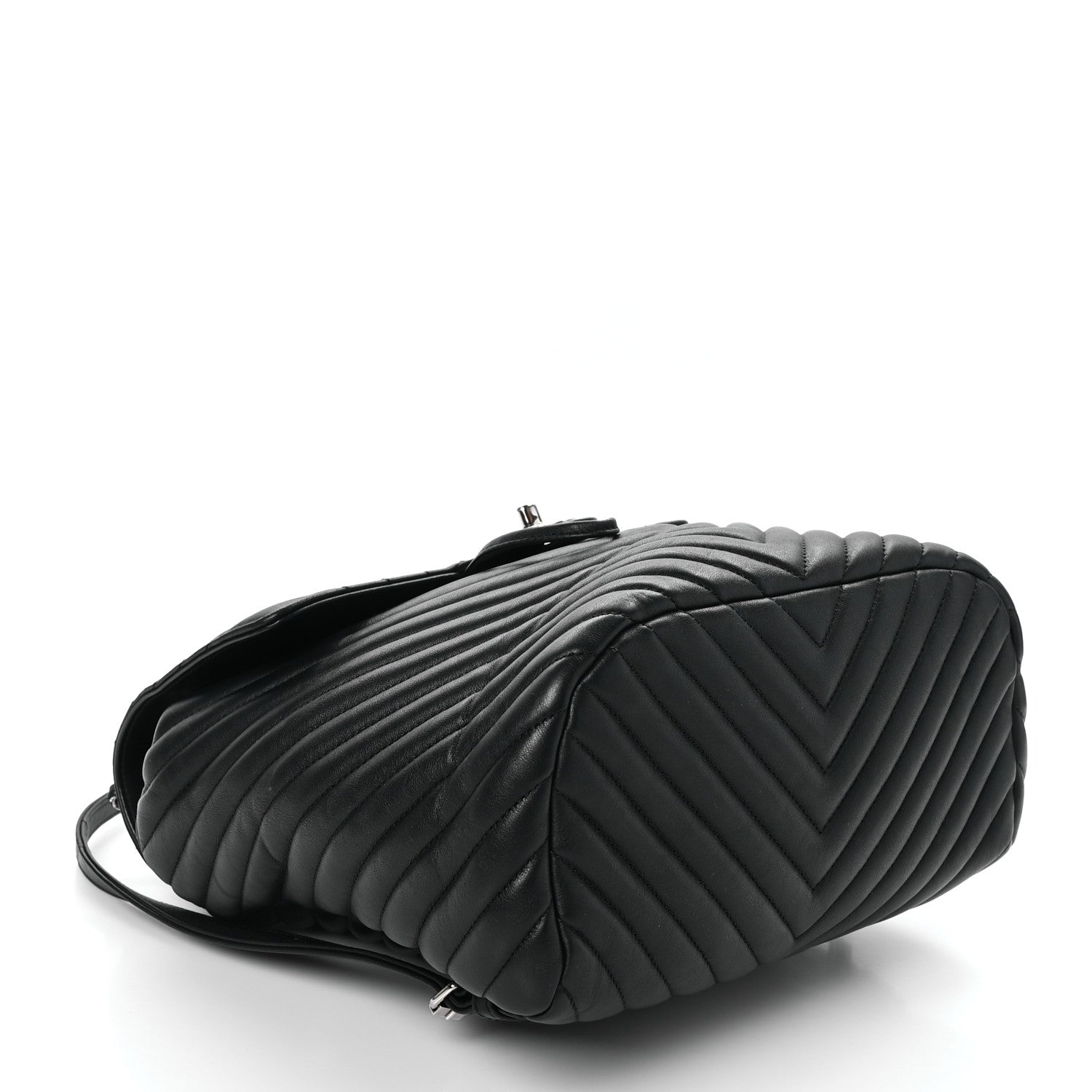 Calfskin Chevron Quilted Large Urban Spirit Backpack Black