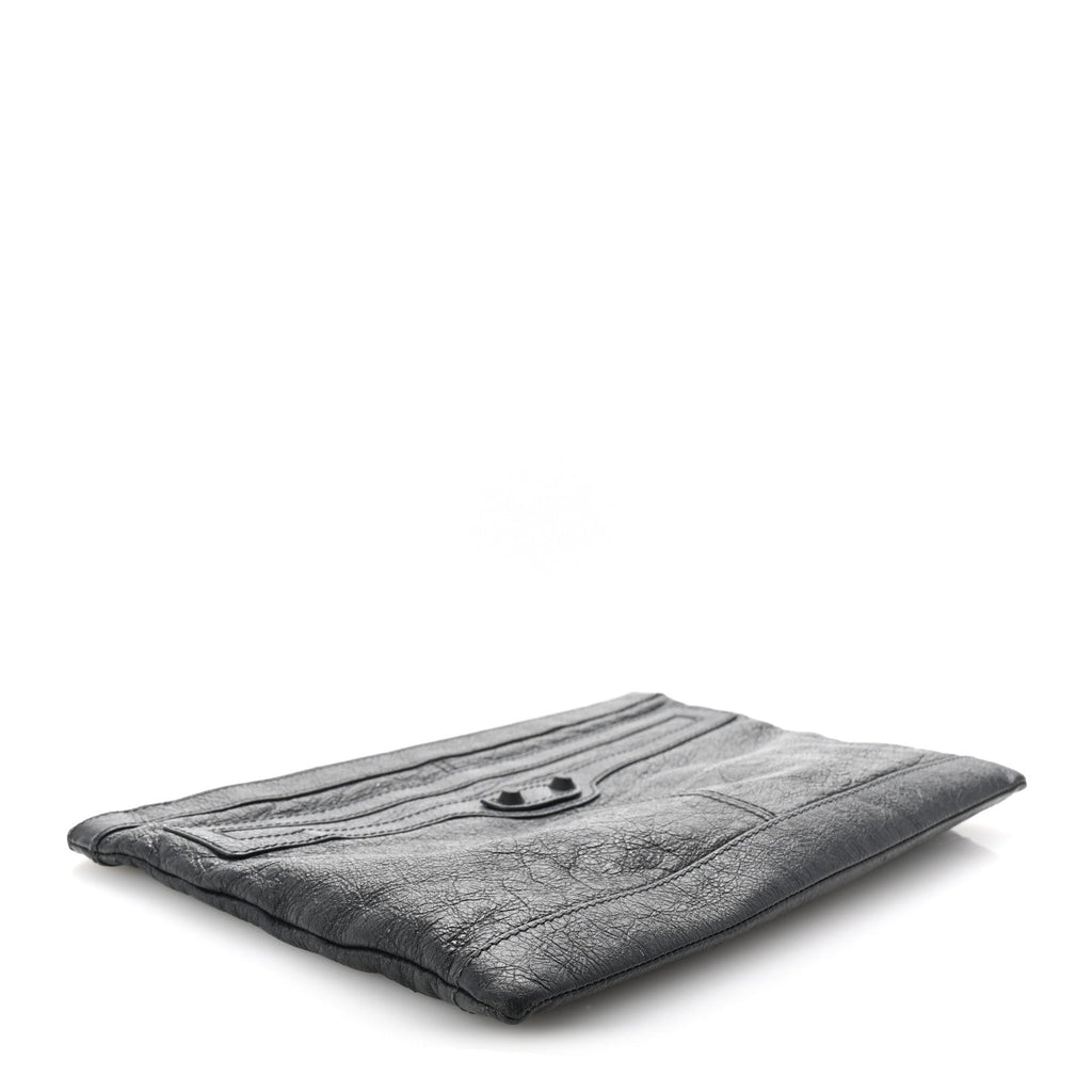 Agneau Arena Classic Hardware Clutch Anthracite