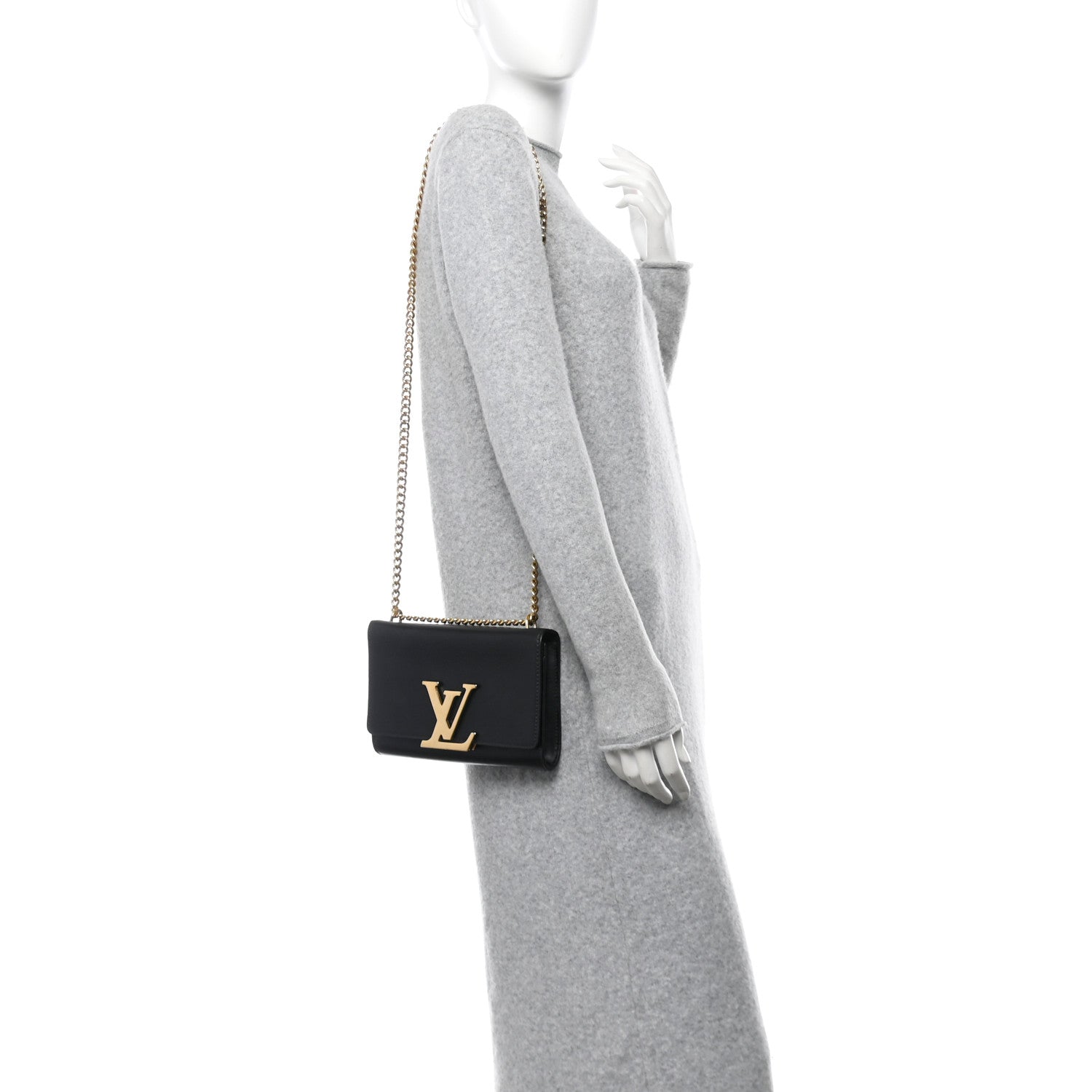 Calfskin Chain Louise MM Black