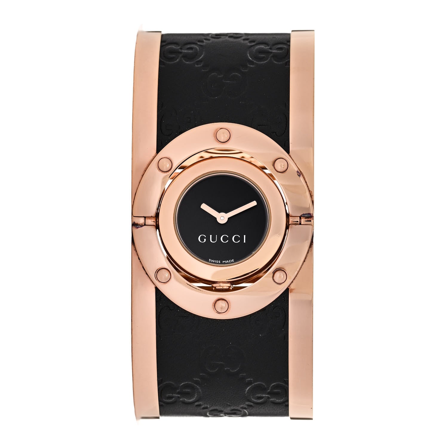 Stainless Steel Calfskin 33mm Twirl Quartz Watch Black