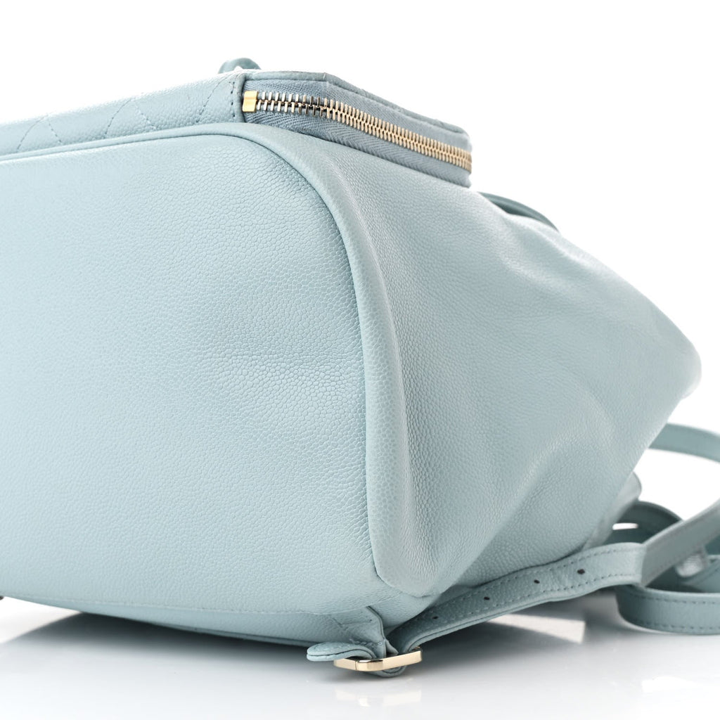 Caviar Quilted Business Affinity Backpack Light Blue