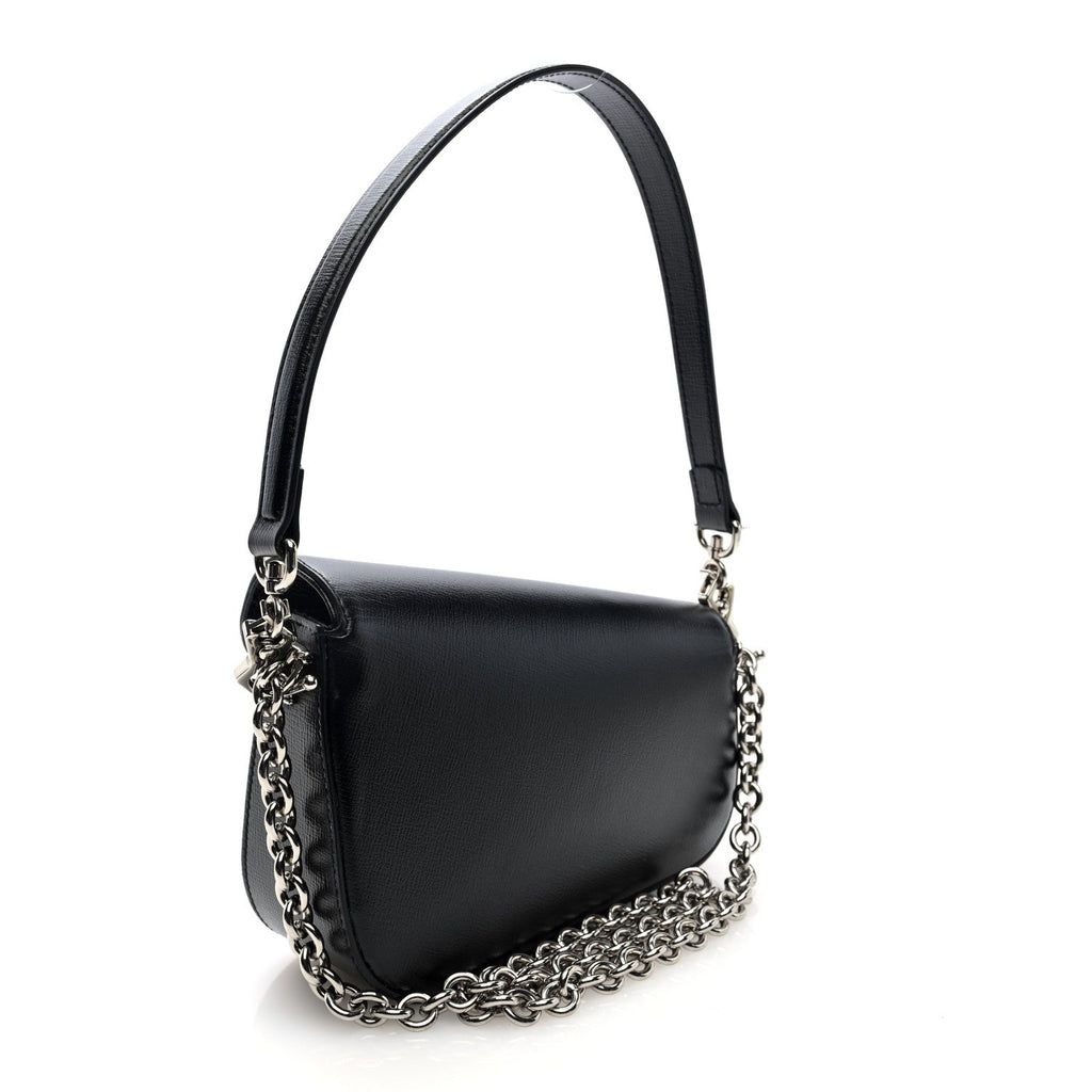Calfskin Mini Horsebit 1955 Asymmetric Shoulder Bag Black