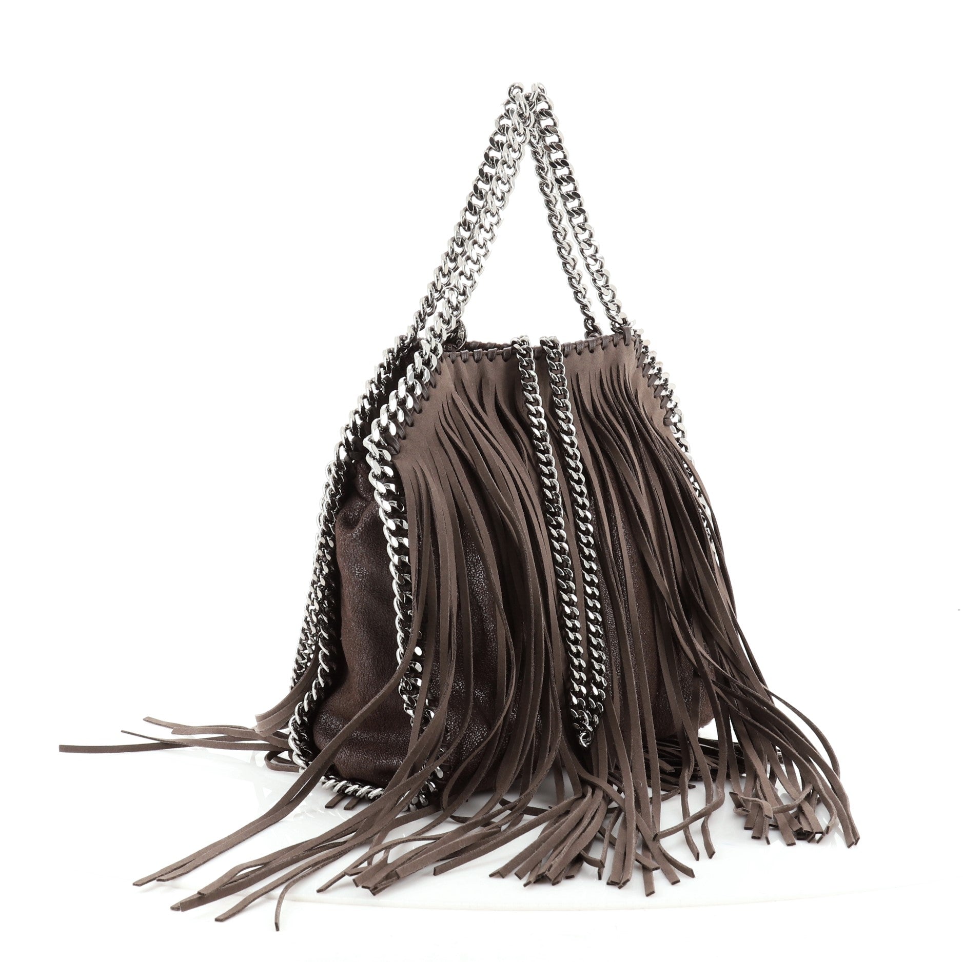 Falabella Fringe Fold Over Crossbody Bag Shaggy Deer Mini