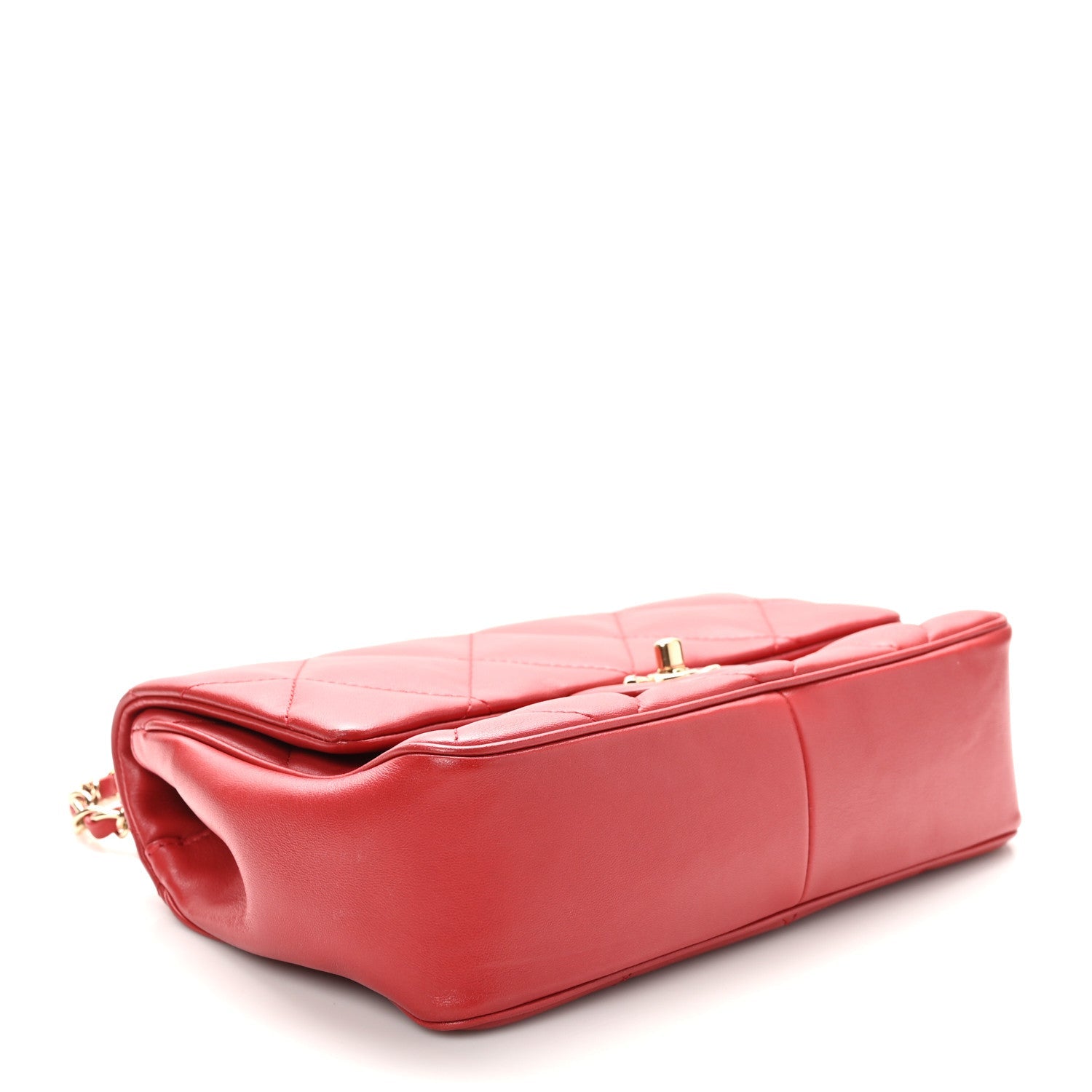 Lambskin Quilted Easy Carry Flap Red