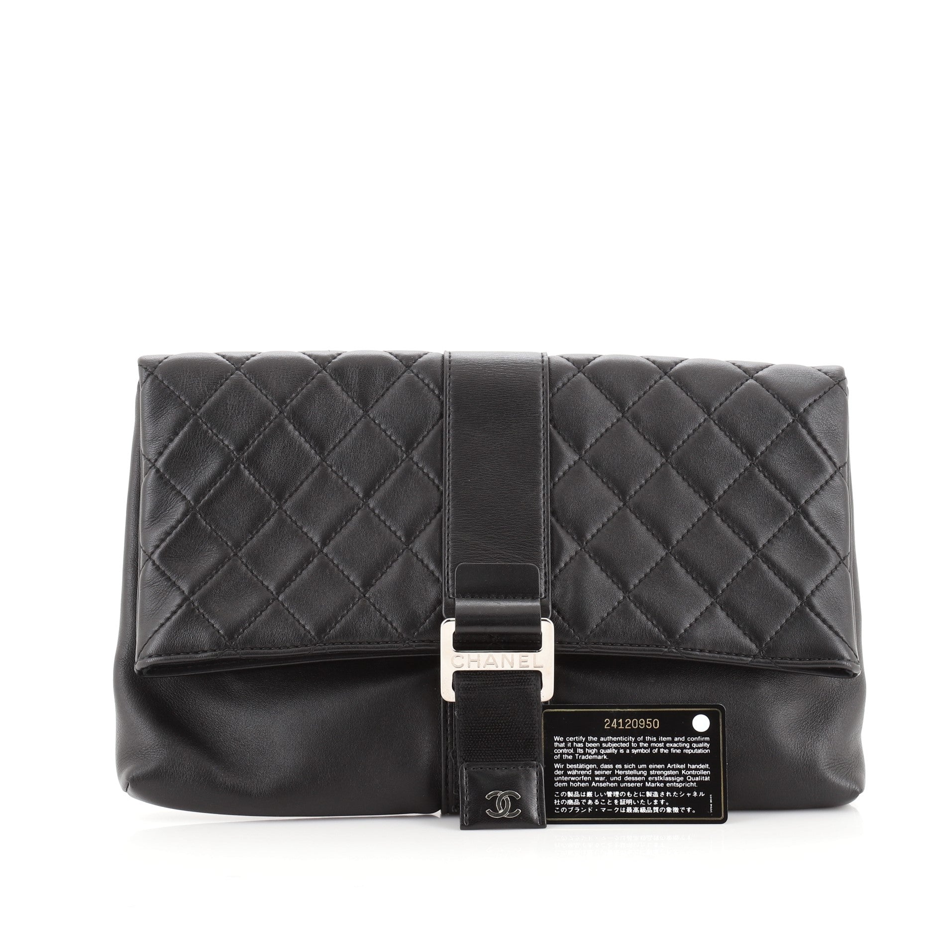 Fold Over Clutch Quilted Lambskin Medium