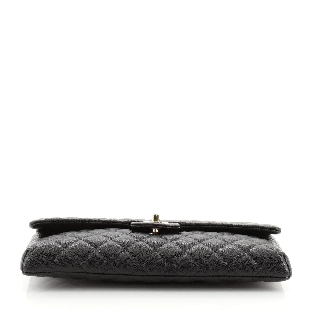 Classic Flap Clutch Quilted Caviar