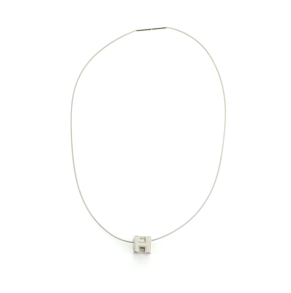 Pop H Cube Pendant Necklace Metal with Enamel