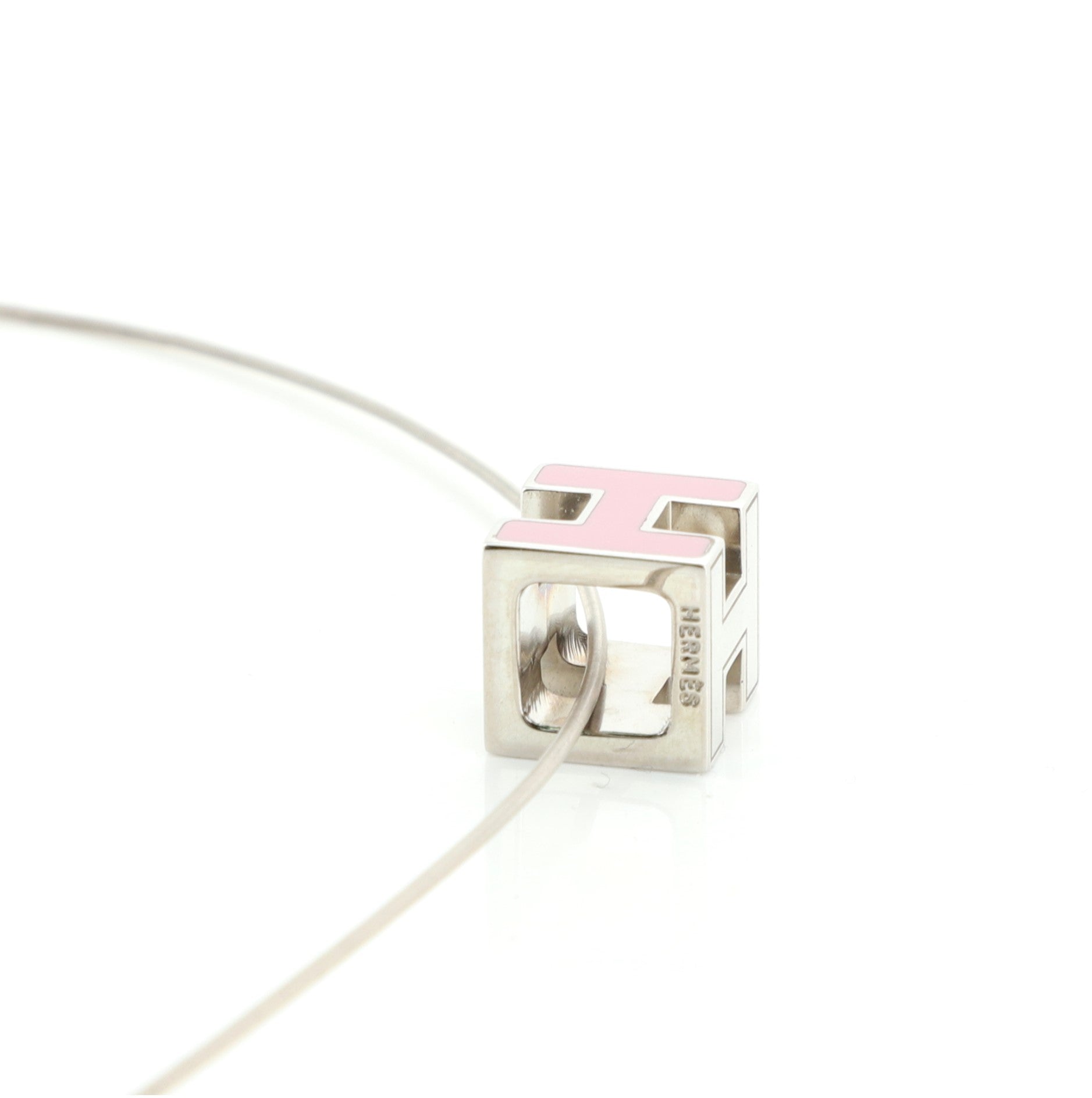 Pop H Cube Pendant Necklace Metal with Enamel