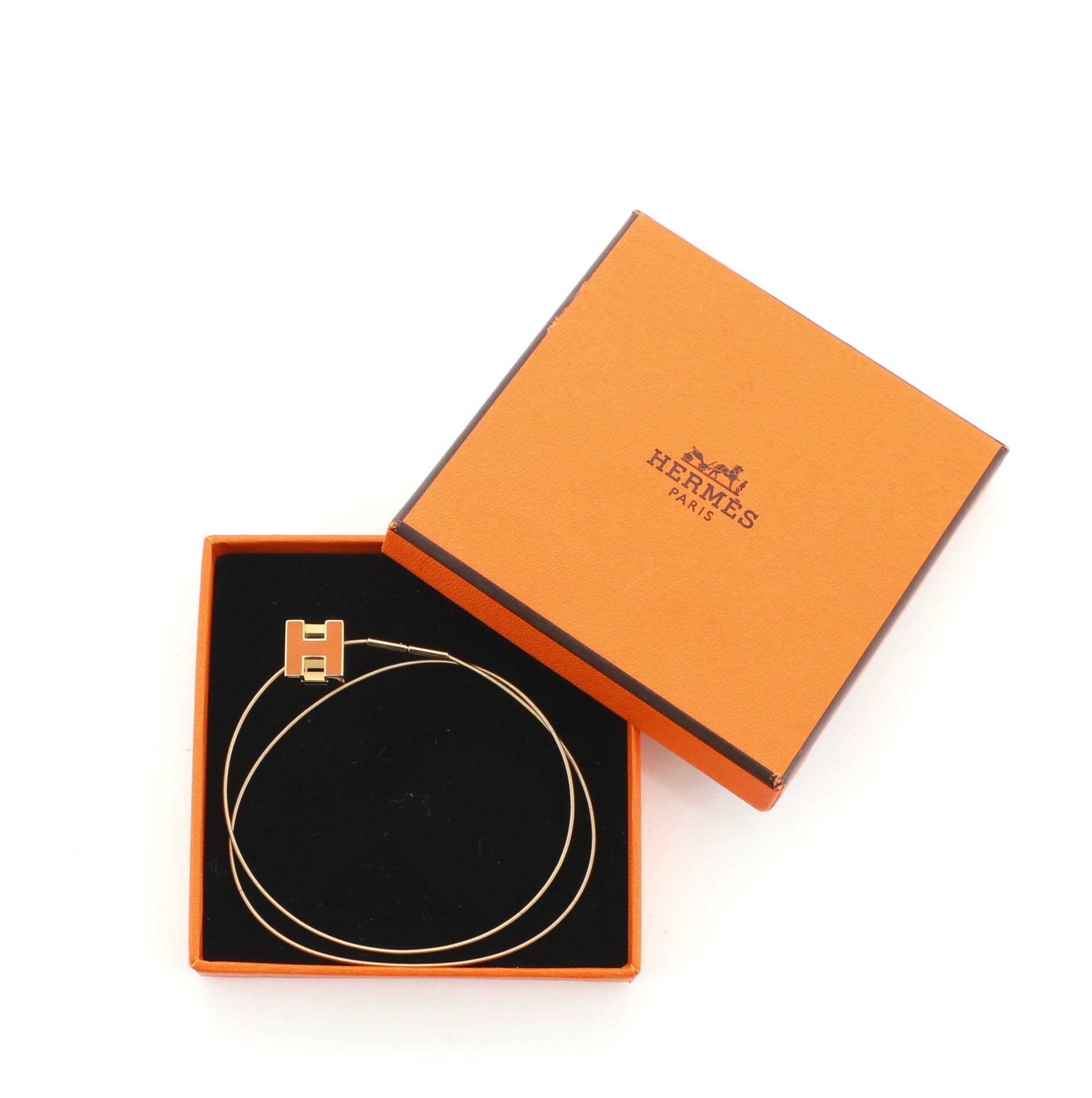 Pop H Cube Pendant Necklace Metal with Enamel