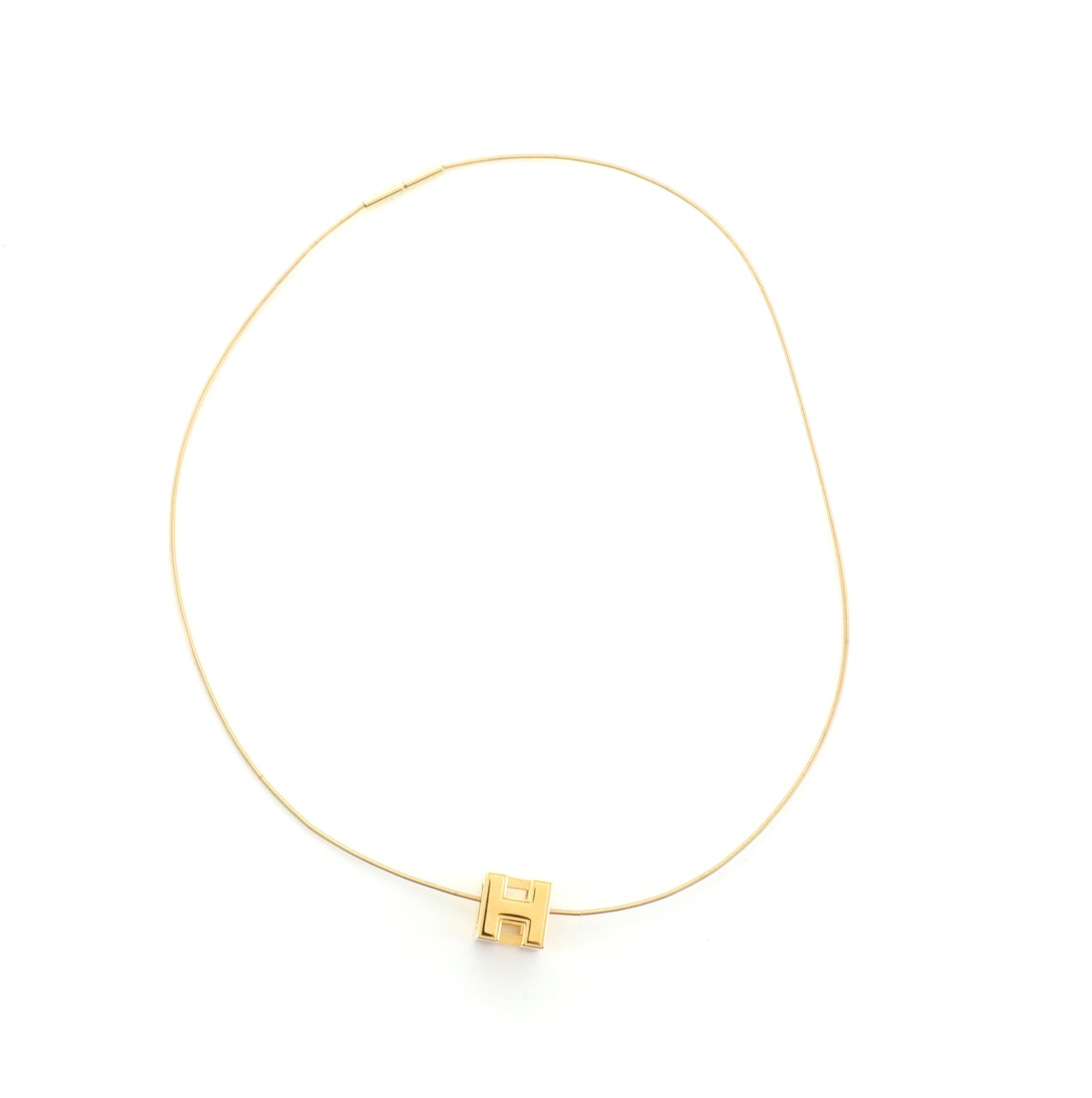 Pop H Cube Pendant Necklace Metal with Enamel