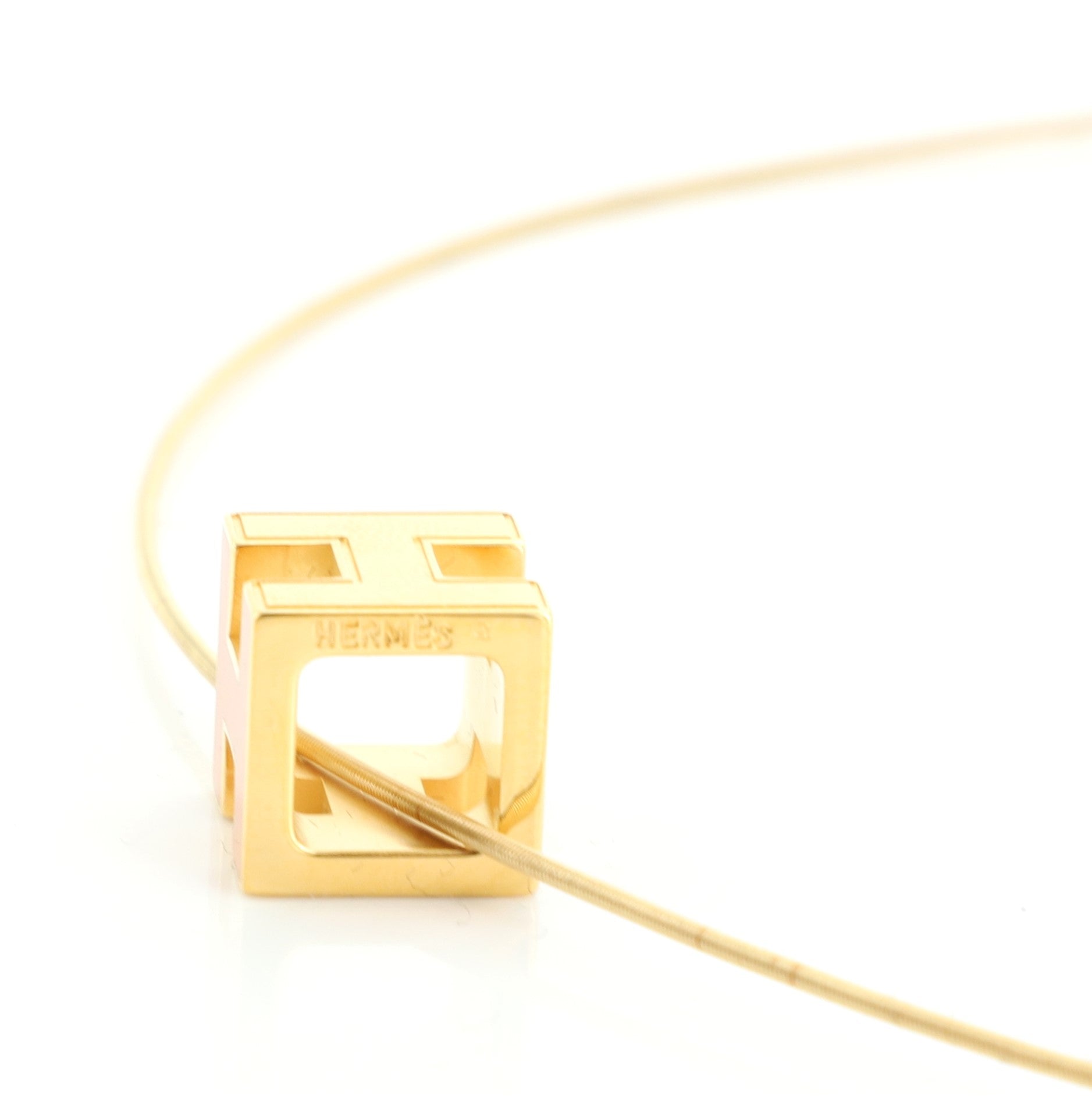 Pop H Cube Pendant Necklace Metal with Enamel
