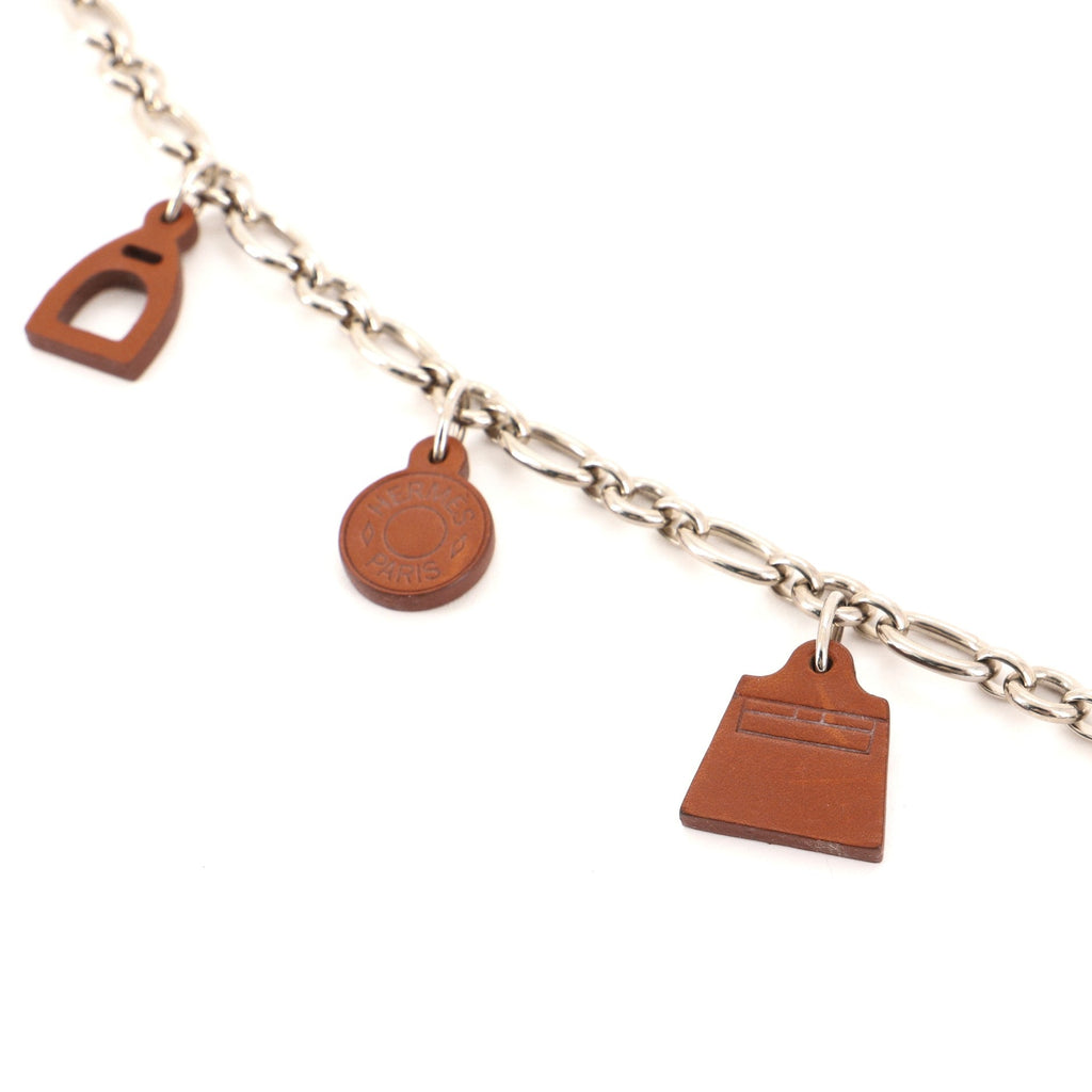 Olga Charm Belt Metal and Leather 95