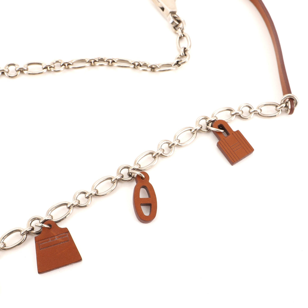 Olga Charm Belt Metal and Leather 95