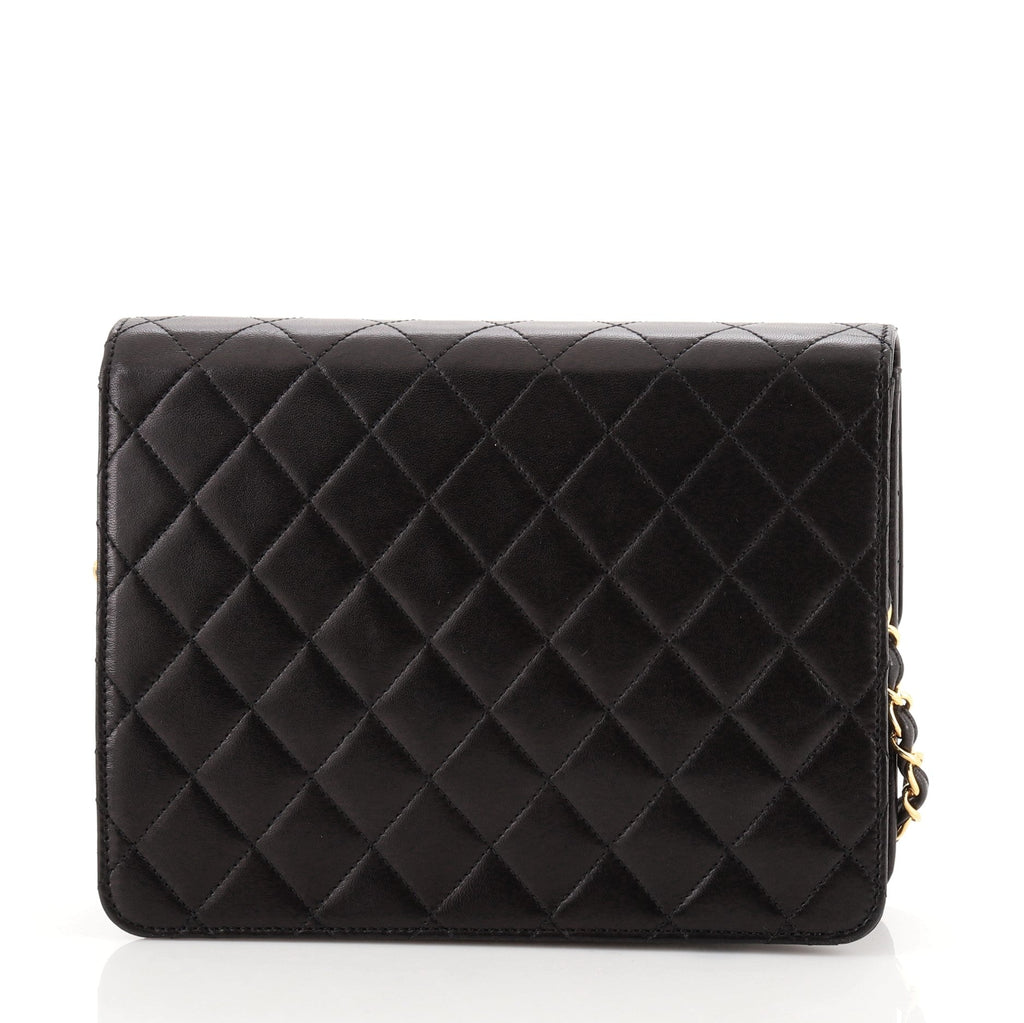 Vintage Clutch with Chain Quilted Leather Small