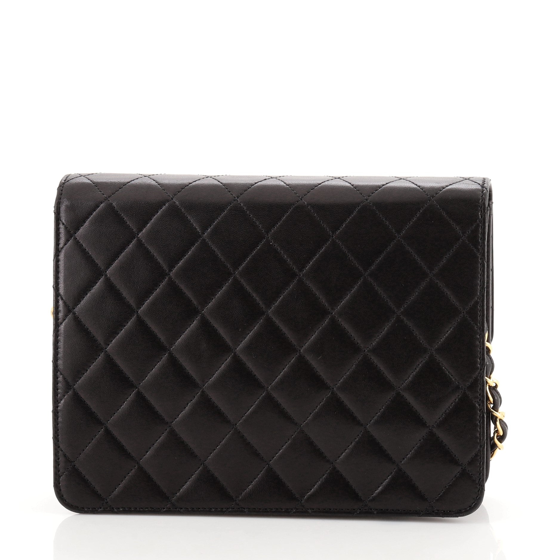 Vintage Clutch with Chain Quilted Leather Small