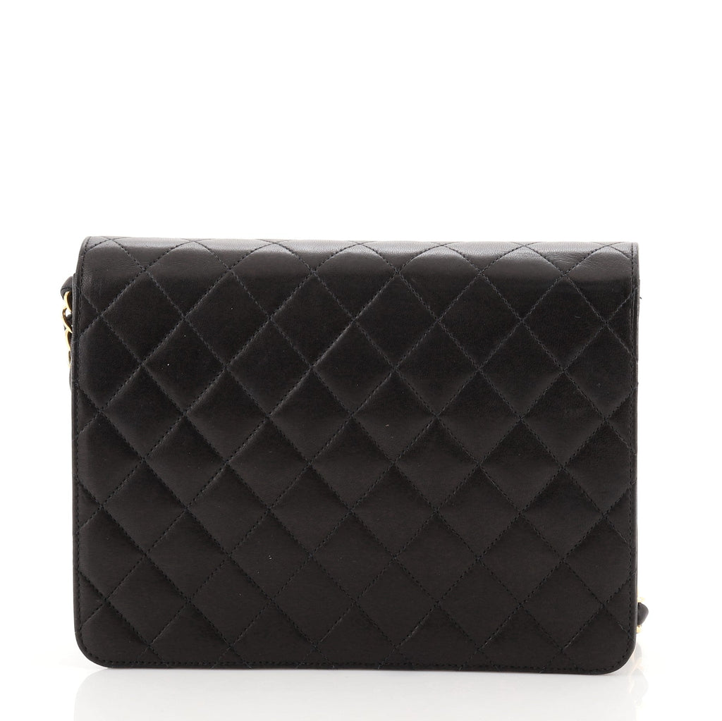 Vintage Clutch with Chain Quilted Leather Small