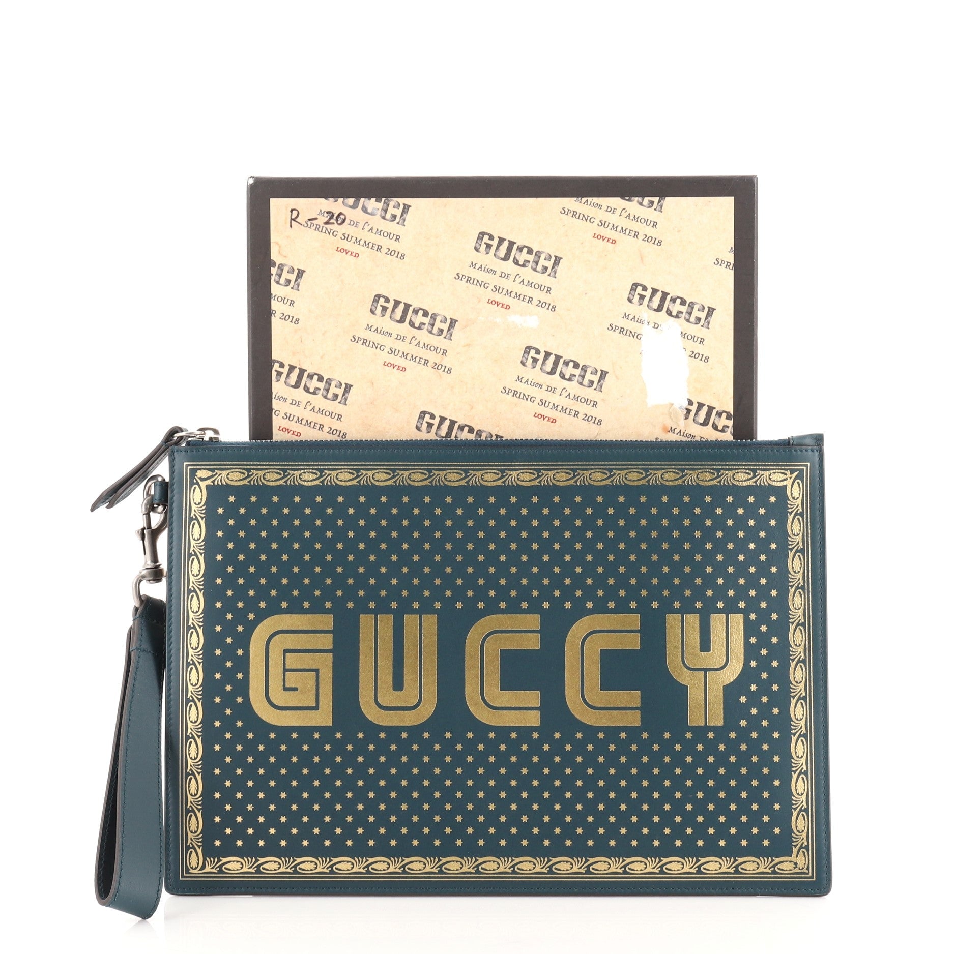 Wristlet Clutch Limited Edition Printed Leather