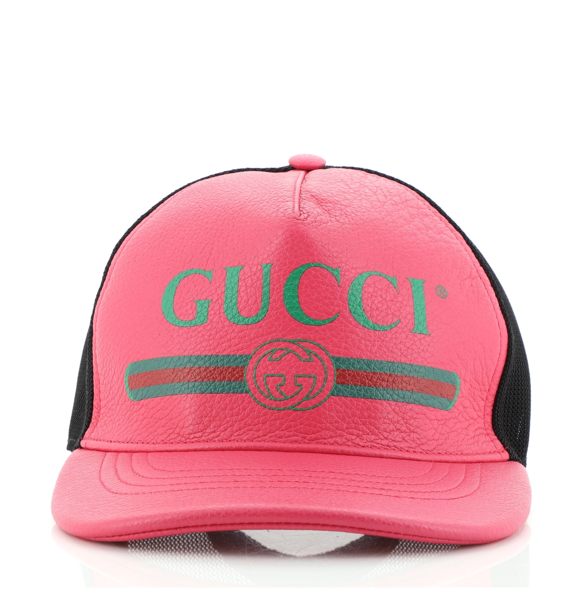Logo Baseball Cap Printed Leather Large