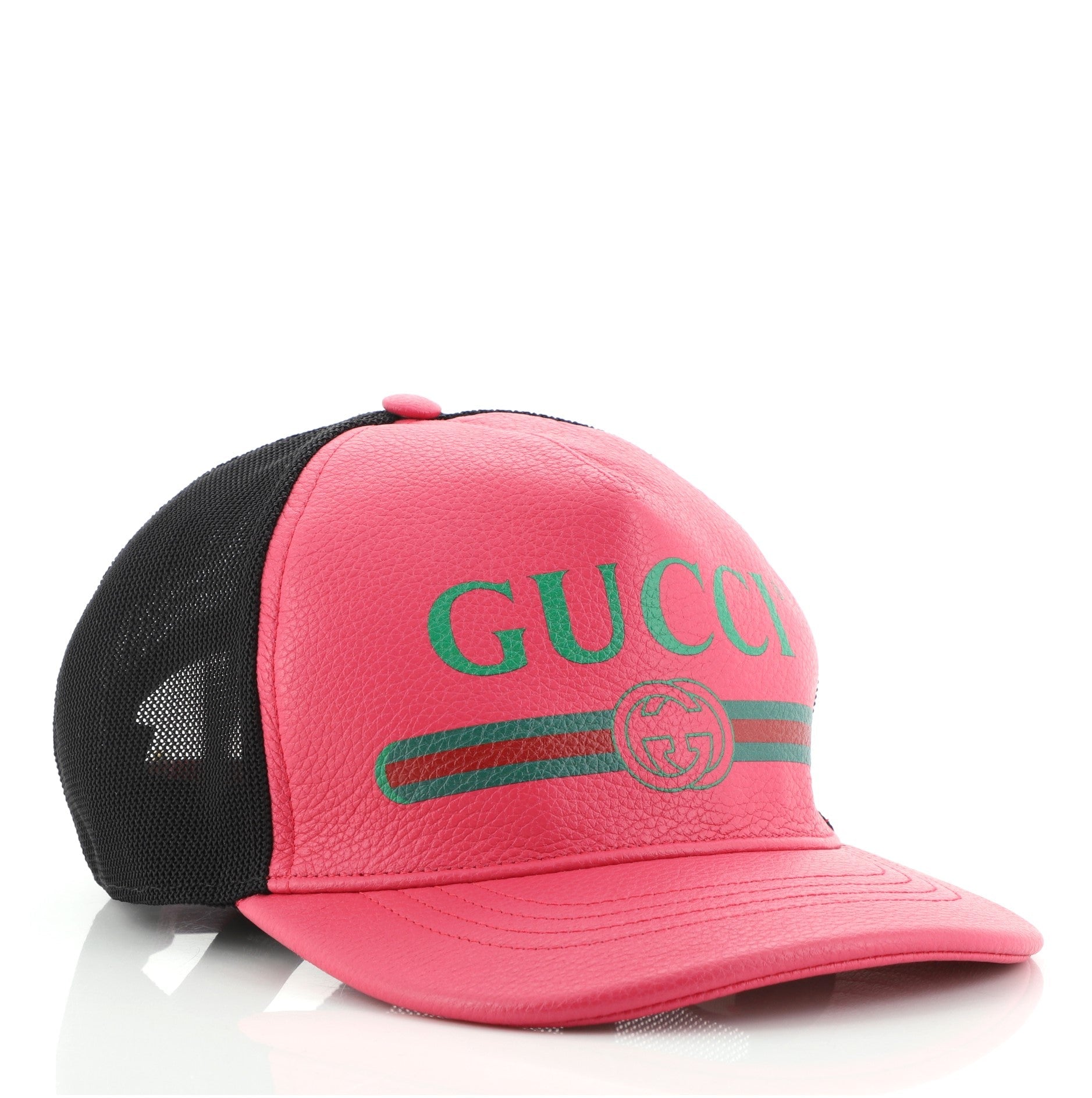 Logo Baseball Cap Printed Leather Large