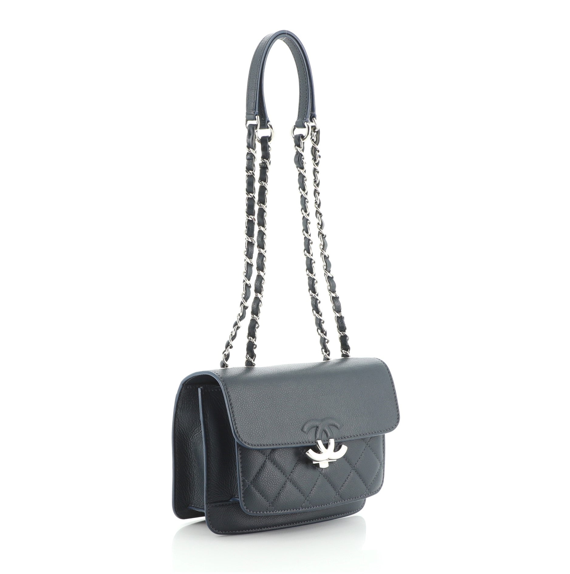 CC Box Flap Bag Quilted Caviar Mini
