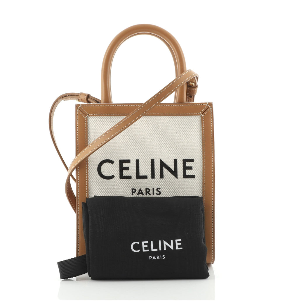 Vertical Cabas Tote Canvas with Leather Mini