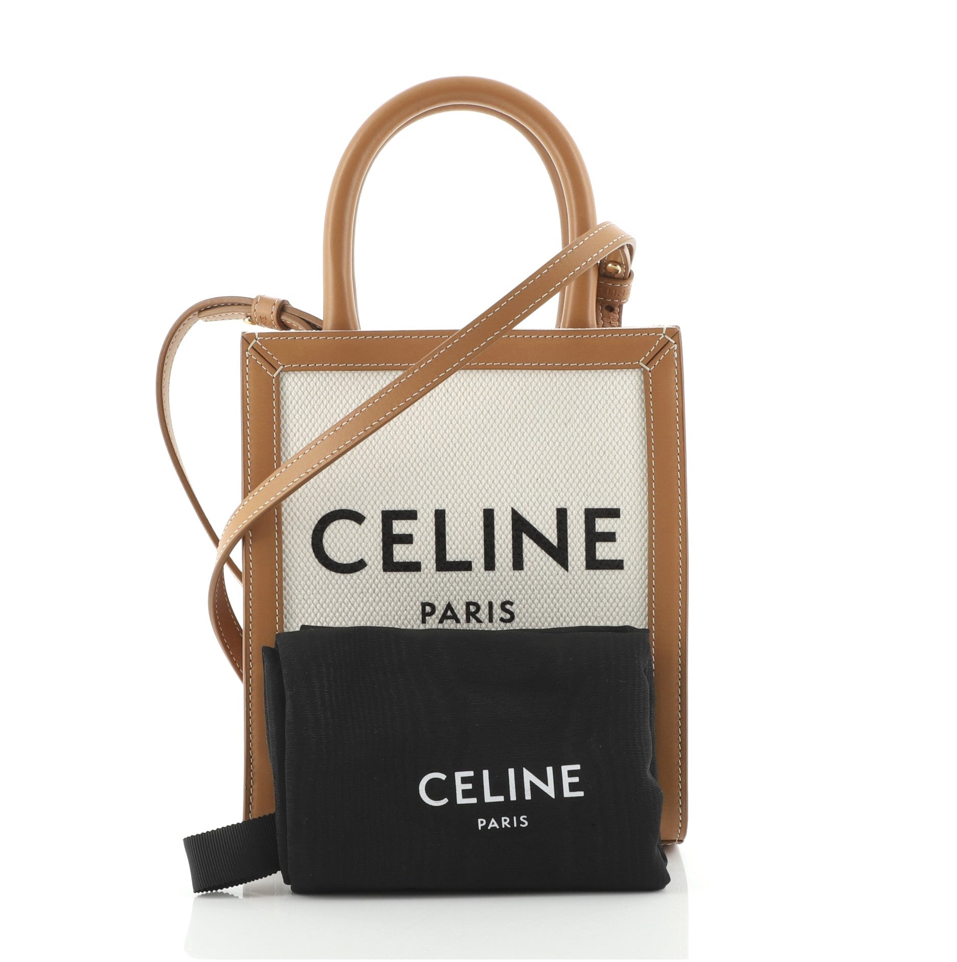 Vertical Cabas Tote Canvas with Leather Mini