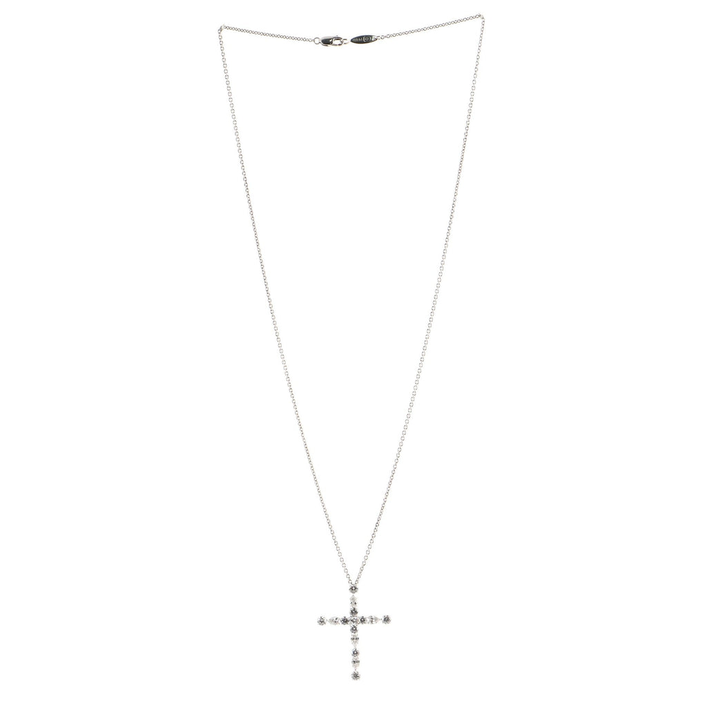 Madonna Cross Pendant Necklace Platinum with Diamonds 1.55CTS. TW.