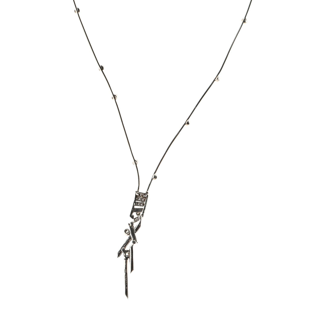 Art Deco Pendant Necklace 18K White Gold with Diamonds