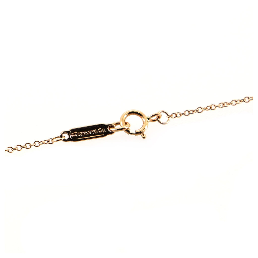 Fleur de Lis Key Bar Pendant Necklace 18K Rose Gold with Diamonds
