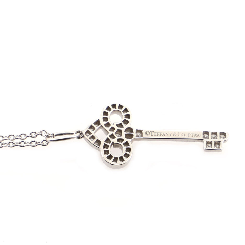 Keys Fleur de Lis Pendant Necklace Platinum with Diamonds