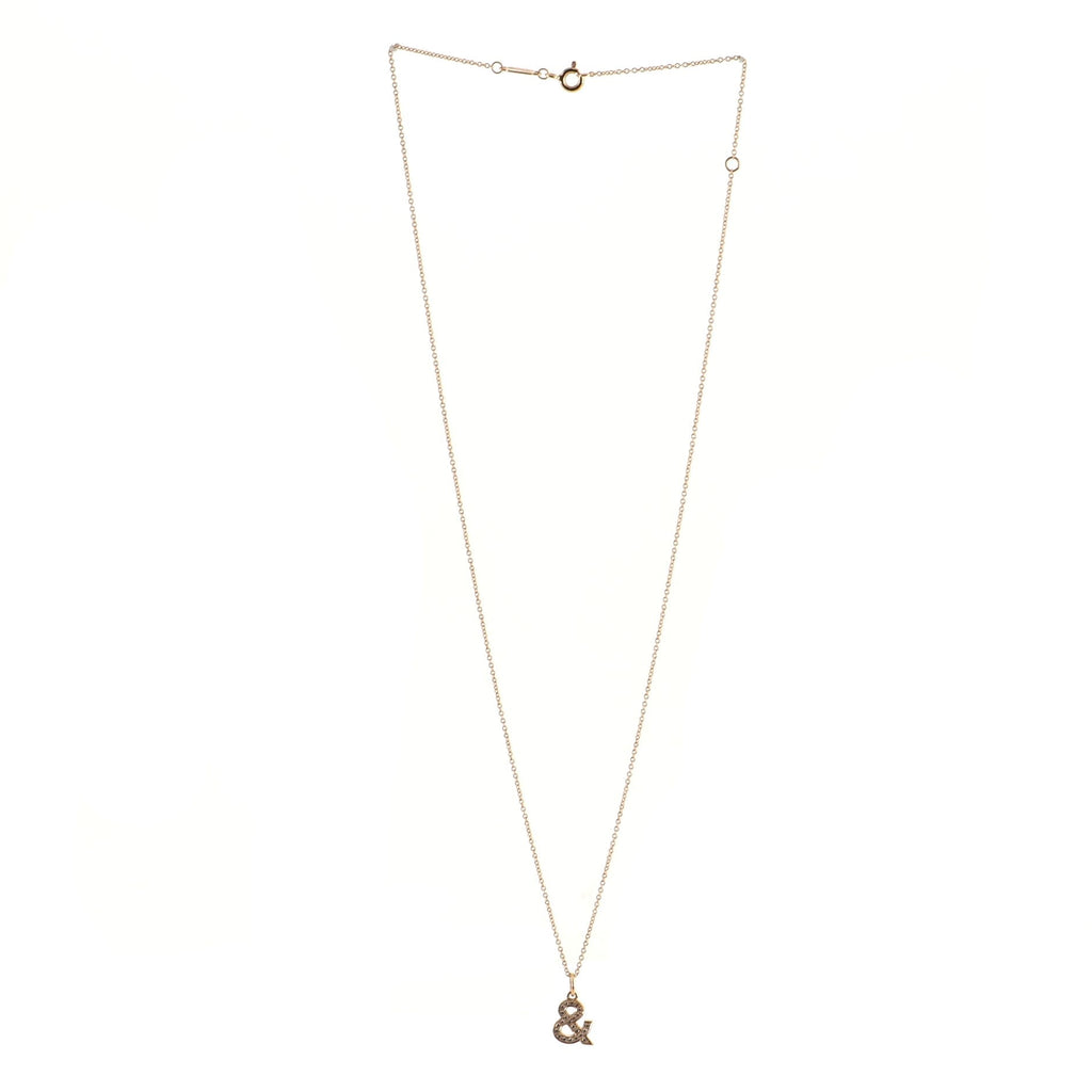 Tiffany & Love Ampersand Pendant Necklace 18K Rose Gold with Diamonds Medium