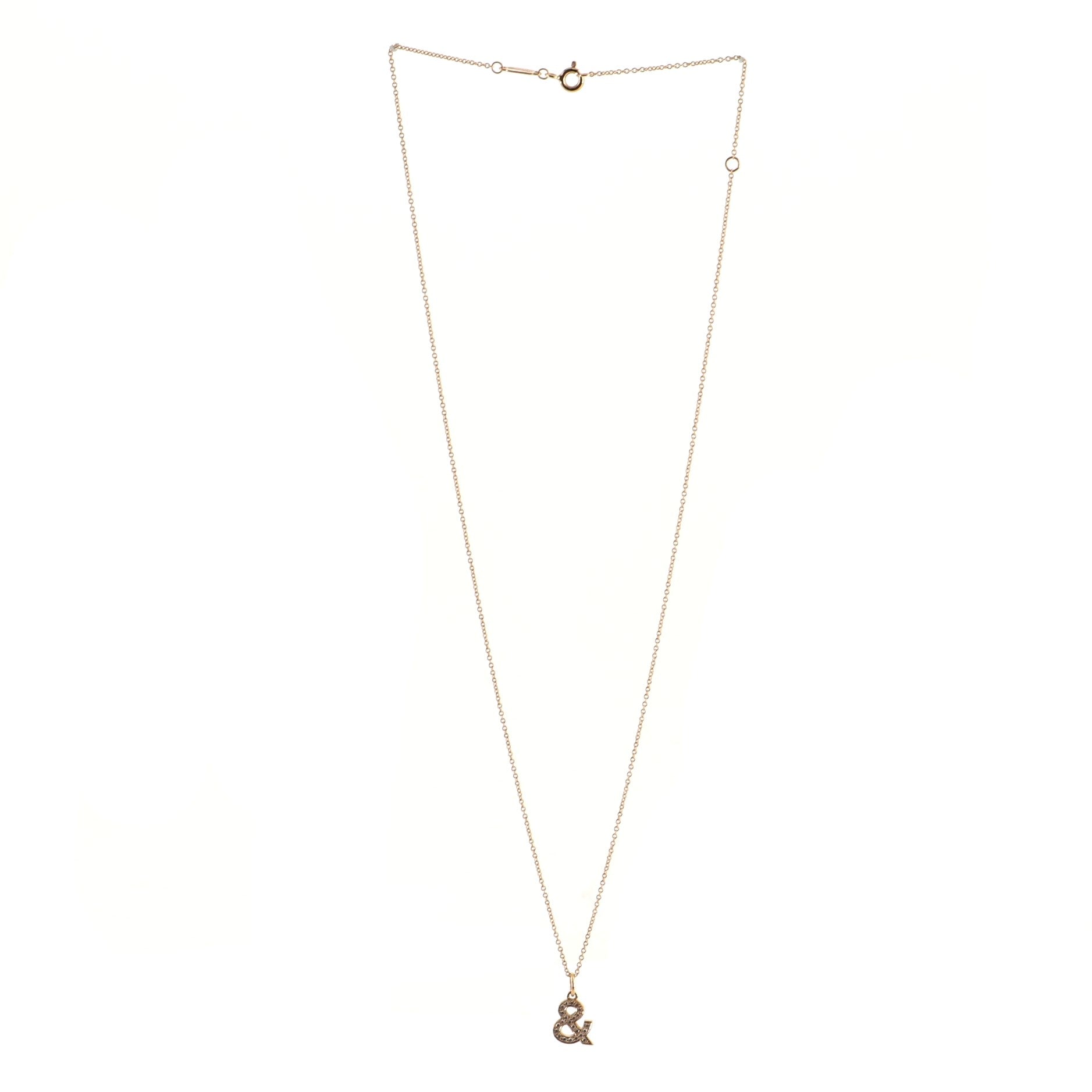 Tiffany & Love Ampersand Pendant Necklace 18K Rose Gold with Diamonds Medium