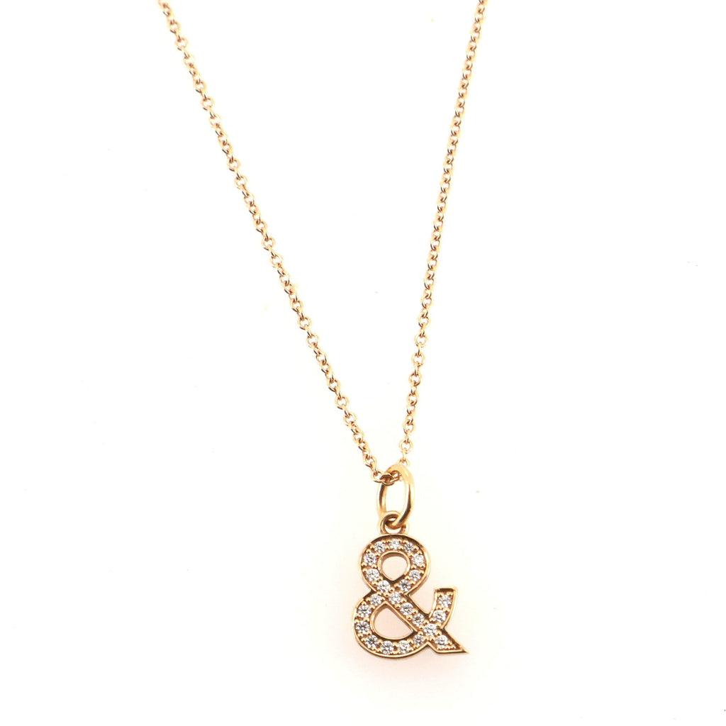 Tiffany & Love Ampersand Pendant Necklace 18K Rose Gold with Diamonds Medium