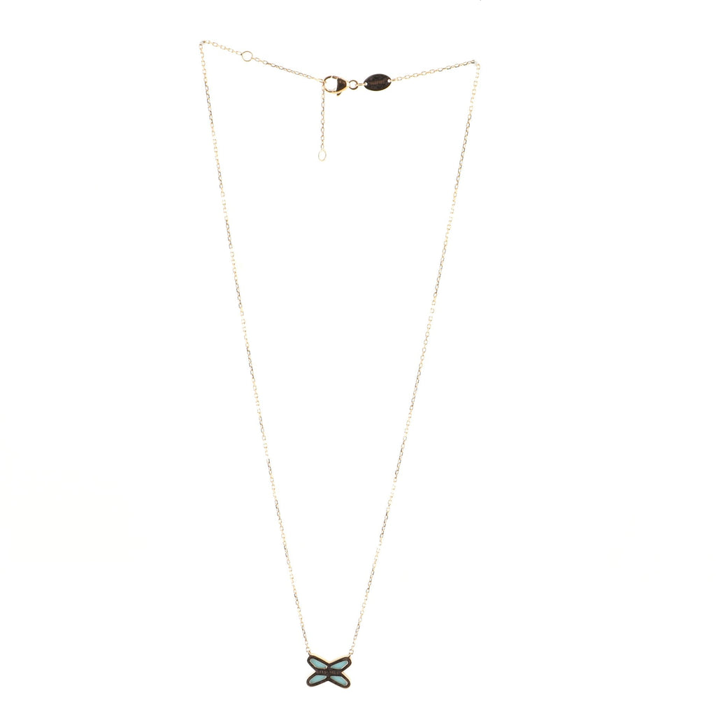 Jeux de Liens Pendant Necklace 18K Rose Gold with Turquoise and Diamond
