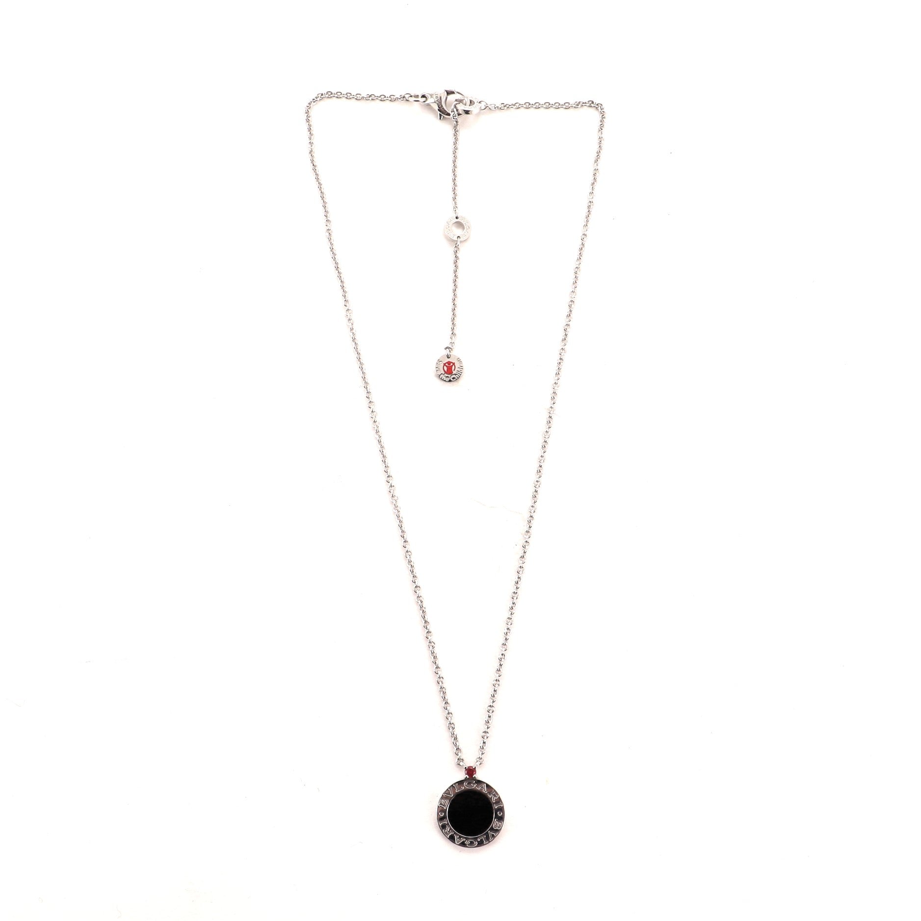 Save the Children Pendant Necklace Sterling Silver with Onyx and Ruby