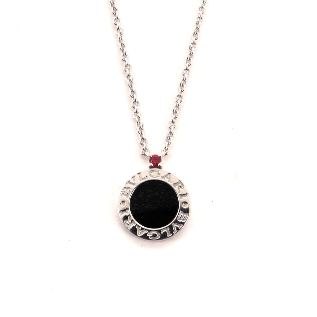Save the Children Pendant Necklace Sterling Silver with Onyx and Ruby