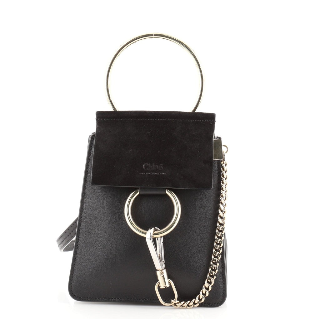Faye Bracelet Crossbody Bag Leather and Suede Mini