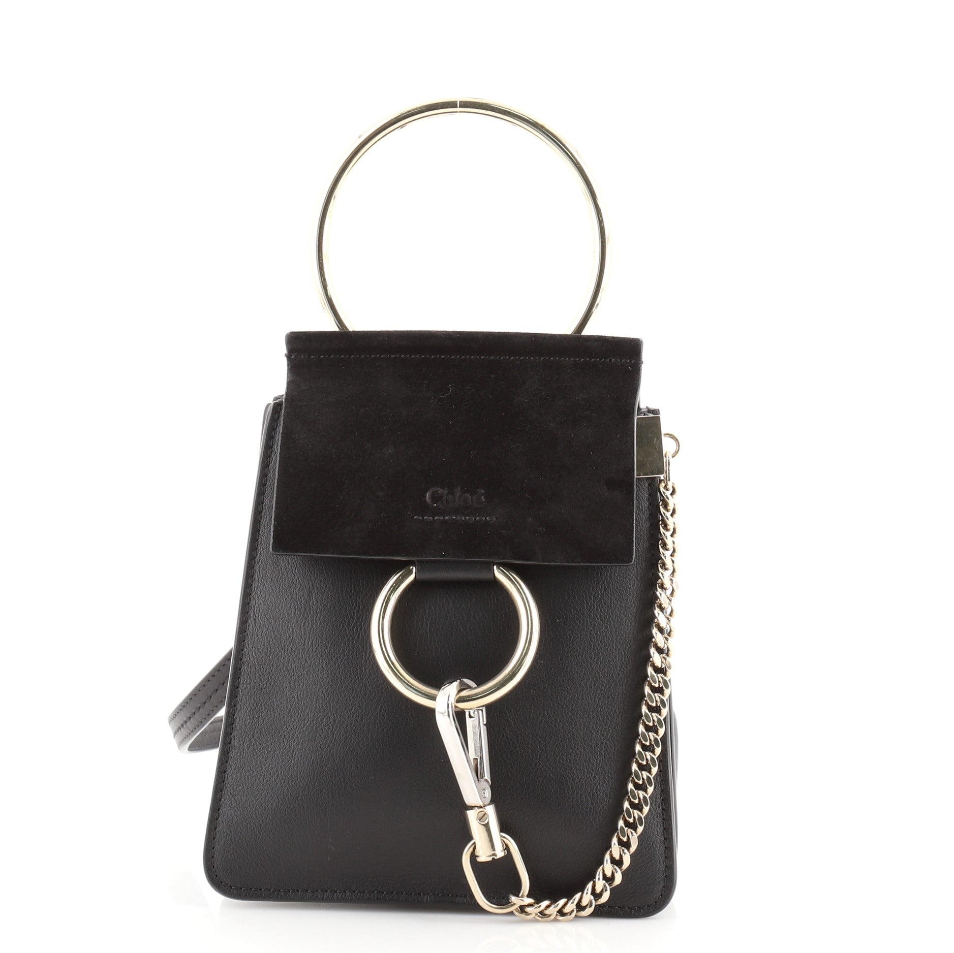 Faye Bracelet Crossbody Bag Leather and Suede Mini